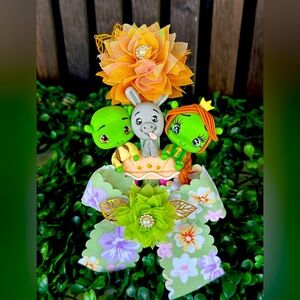 Colorful Kids Toy Set with Green and Orange Characters